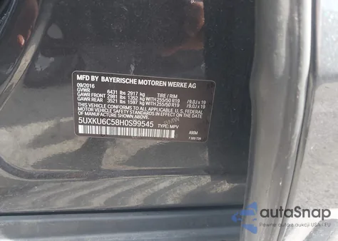 2017 BMW X6 xDrive50I from USA, damaged, VIN 5UXKU6C58H0S99545